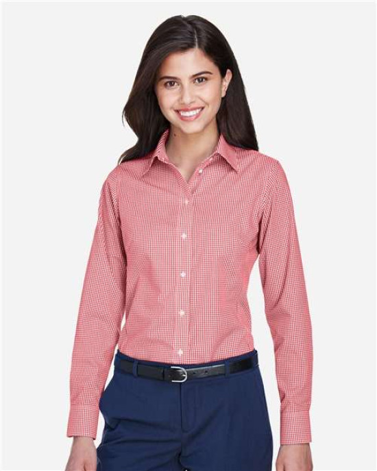 Women's Crown Collection® Gingham Check Woven Dress Shirt