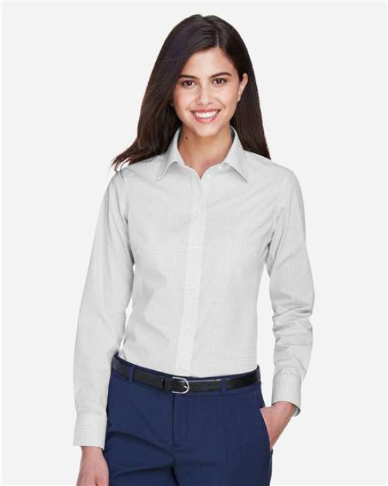 Women's Crown Collection® Gingham Check Woven Dress Shirt