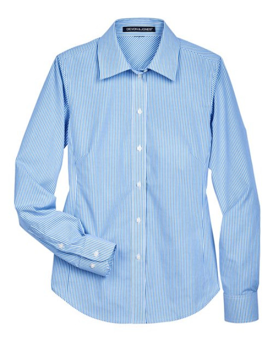 Women's Crown Collection® Banker Stripe Woven Dress Shirt