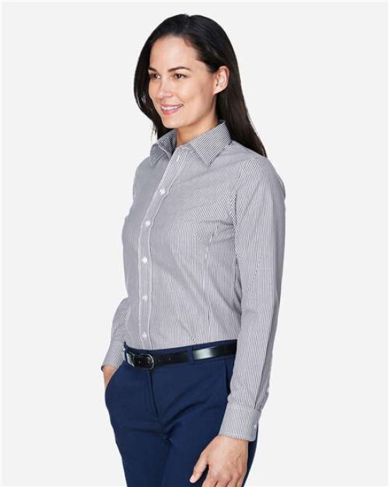 Women's Crown Collection® Banker Stripe Woven Dress Shirt
