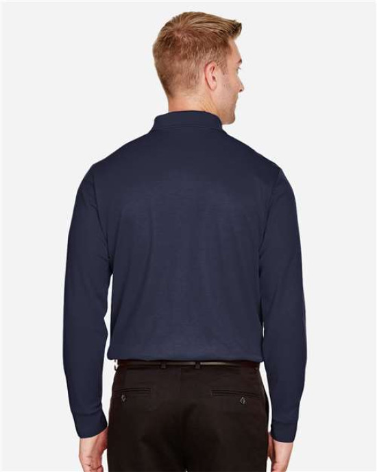 Men's CrownLux Performance® Plaited Long Sleeve Polo