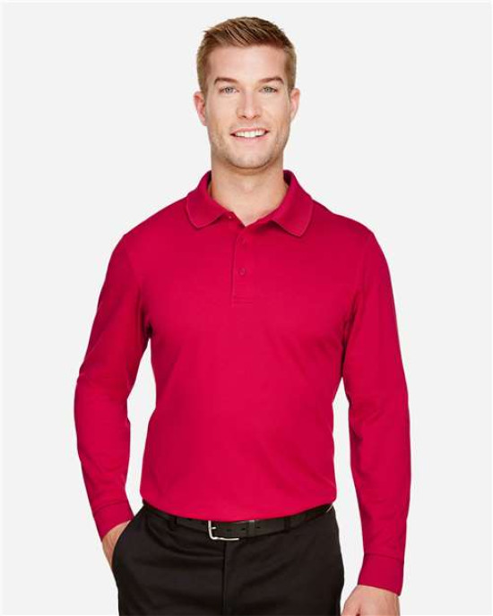 Men's CrownLux Performance® Plaited Long Sleeve Polo