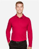 Men's CrownLux Performance® Plaited Long Sleeve Polo