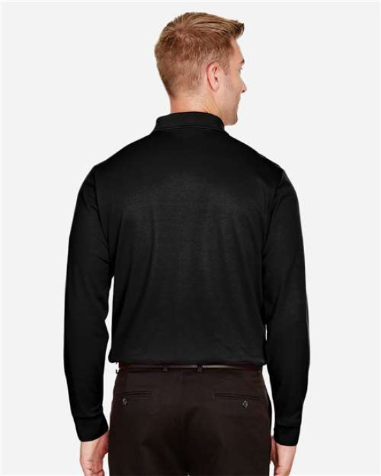 Men's Tall CrownLux Performance® Plaited Long Sleeve Polo