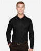 Men's Tall CrownLux Performance® Plaited Long Sleeve Polo