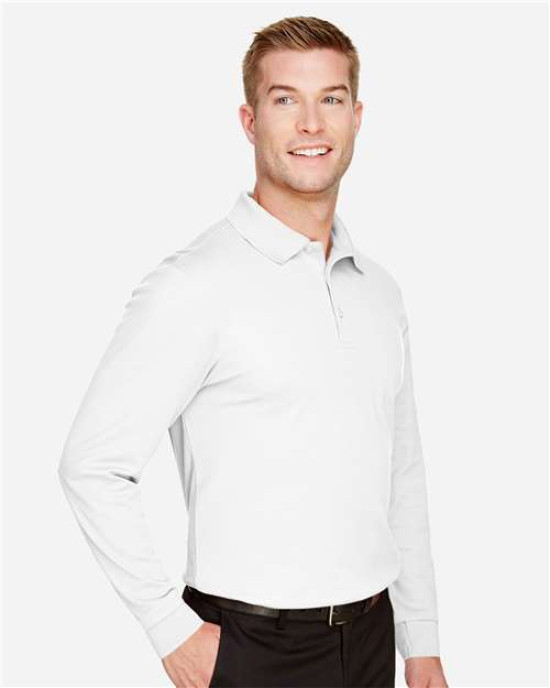Men's Tall CrownLux Performance® Plaited Long Sleeve Polo