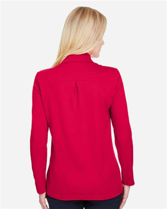 Women's CrownLux Performance® Plaited Long Sleeve Polo