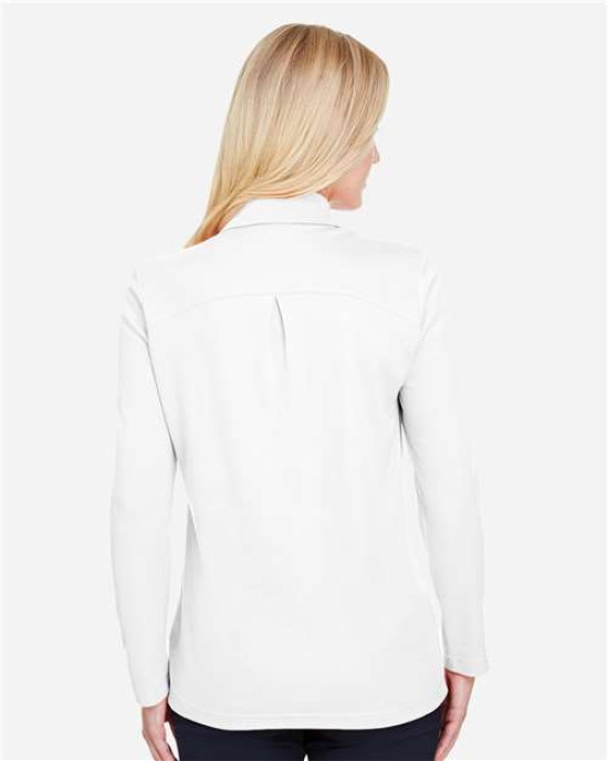 Women's CrownLux Performance® Plaited Long Sleeve Polo