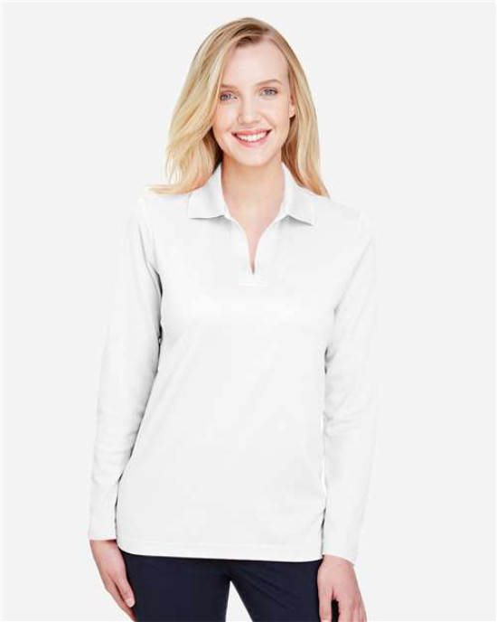 Women's CrownLux Performance® Plaited Long Sleeve Polo