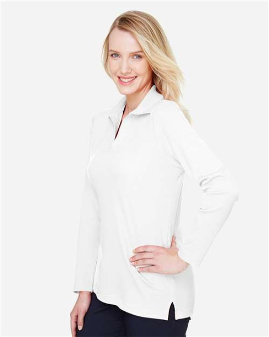 Women's CrownLux Performance® Plaited Long Sleeve Polo