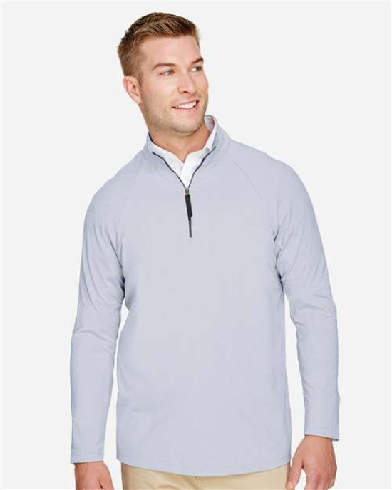 Men's CrownLux Performance® Clubhouse Micro-Stripe Quarter-Zip Pullover
