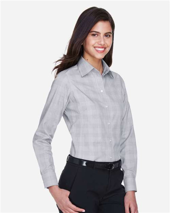 Women's Crown Collection® Glen Plaid Woven Dress Shirt