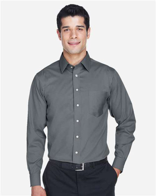 Men's Crown Collection® Solid Stretch Twill Woven Dress Shirt