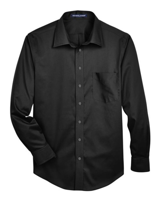 Men's Tall Crown Collection® Solid Stretch Twill Woven Dress Shirt