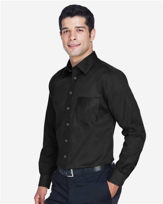 Men's Tall Crown Collection® Solid Stretch Twill Woven Dress Shirt