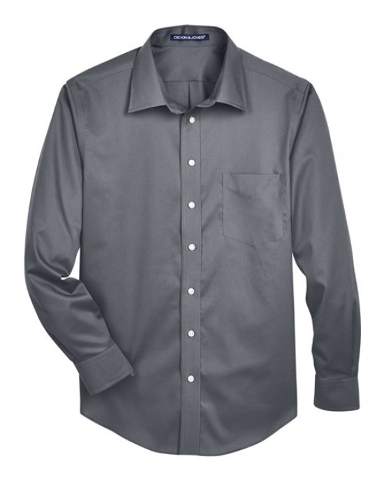 Men's Tall Crown Collection® Solid Stretch Twill Woven Dress Shirt