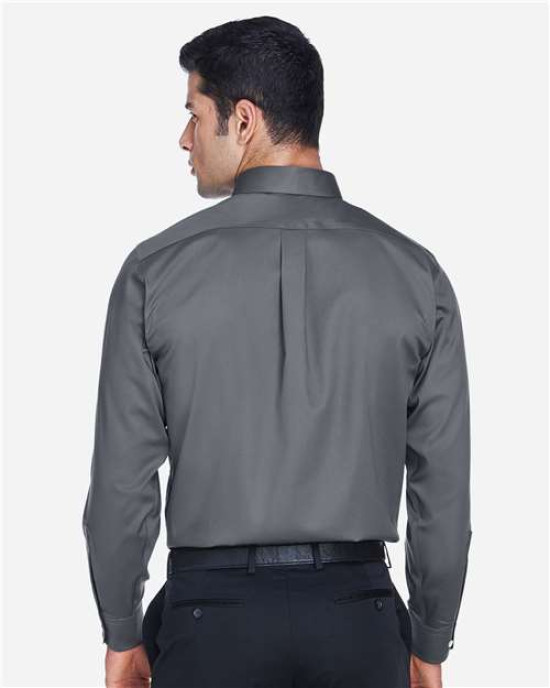 Men's Tall Crown Collection® Solid Stretch Twill Woven Dress Shirt