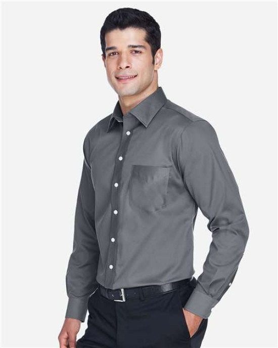 Men's Tall Crown Collection® Solid Stretch Twill Woven Dress Shirt
