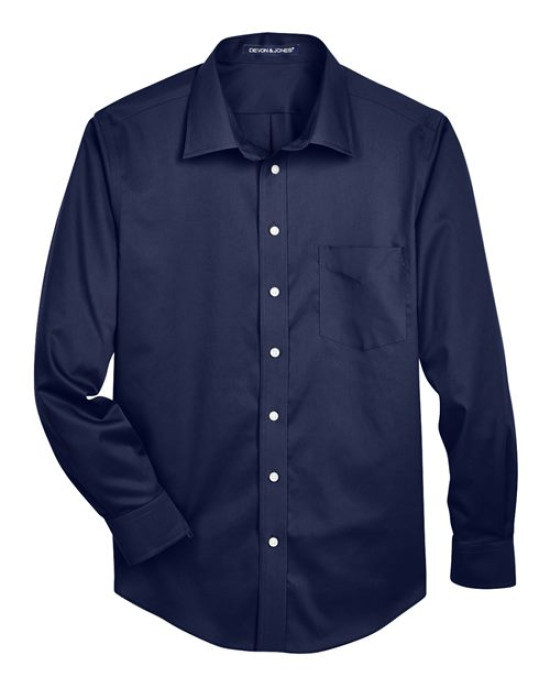 Men's Tall Crown Collection® Solid Stretch Twill Woven Dress Shirt