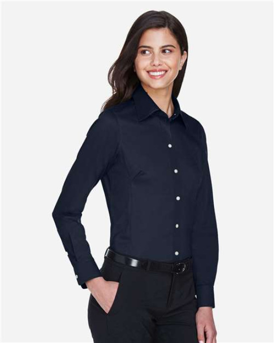 Women's Crown Collection® Solid Stretch Twill Woven Dress Shirt