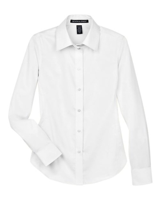 Women's Crown Collection® Solid Stretch Twill Woven Dress Shirt