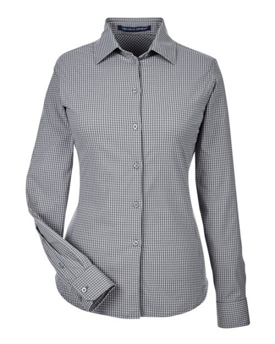 Women's CrownLux Performance® Tonal Mini Check Woven Dress Shirt