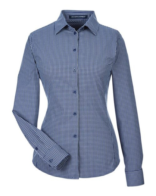 Women's CrownLux Performance® Tonal Mini Check Woven Dress Shirt