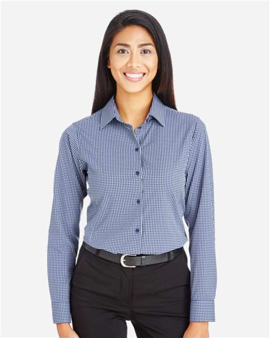 Women's CrownLux Performance® Tonal Mini Check Woven Dress Shirt