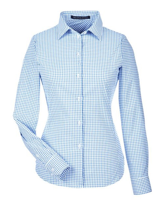 Women's CrownLux Performance® Micro Windowpane Woven Dress Shirt