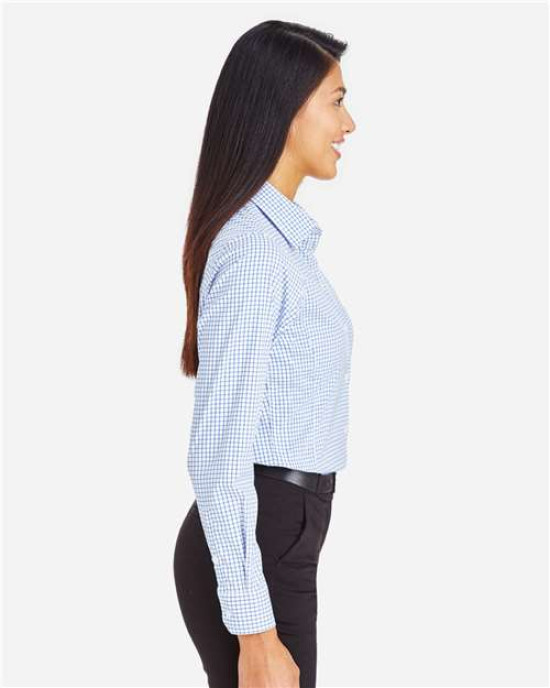 Women's CrownLux Performance® Micro Windowpane Woven Dress Shirt