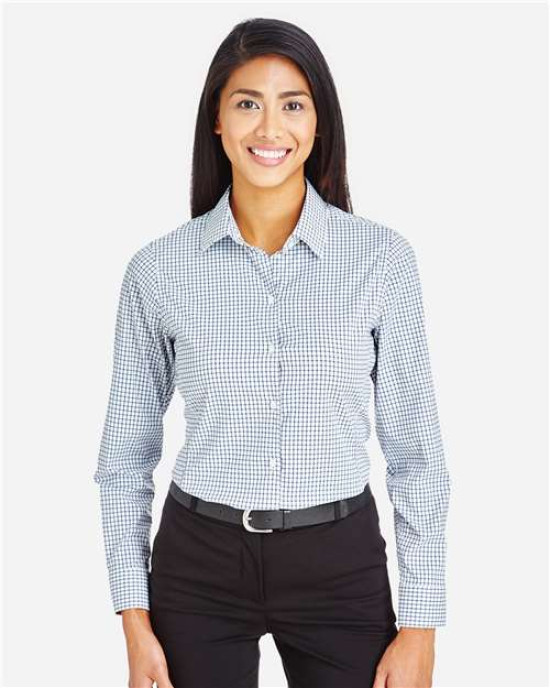 Women's CrownLux Performance® Micro Windowpane Woven Dress Shirt