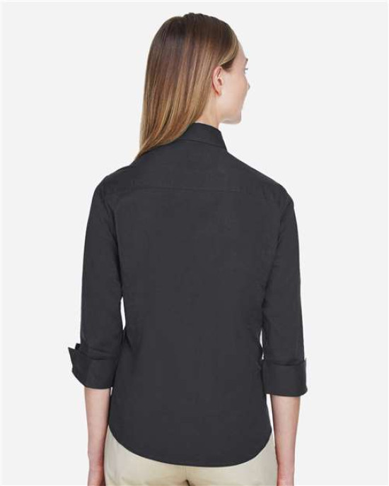 Women's Perfect Fit™ Three-Quarter Sleeve Stretch Poplin Dress Shirt
