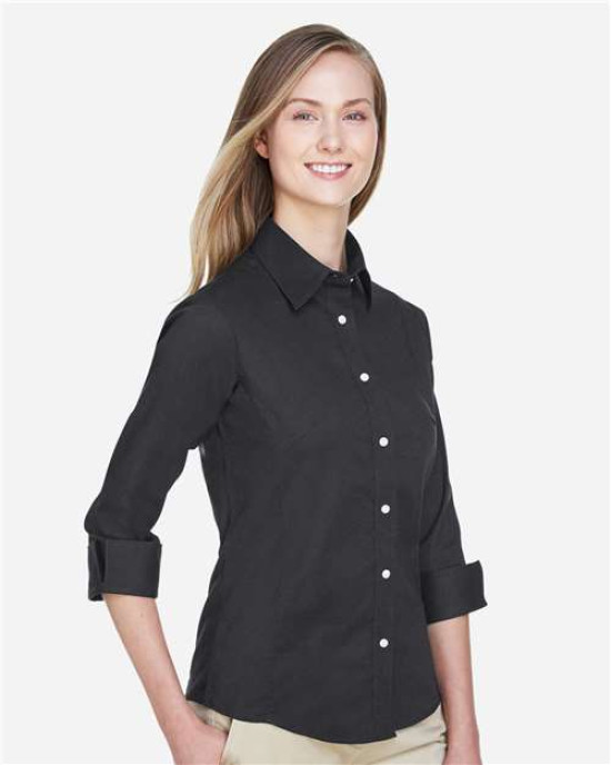 Women's Perfect Fit™ Three-Quarter Sleeve Stretch Poplin Dress Shirt