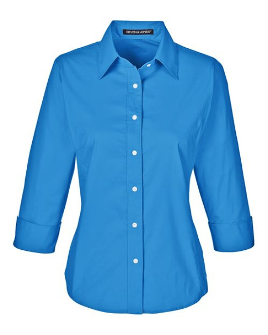 Women's Perfect Fit™ Three-Quarter Sleeve Stretch Poplin Dress Shirt