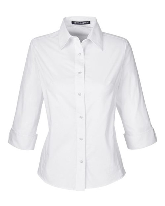 Women's Perfect Fit™ Three-Quarter Sleeve Stretch Poplin Dress Shirt