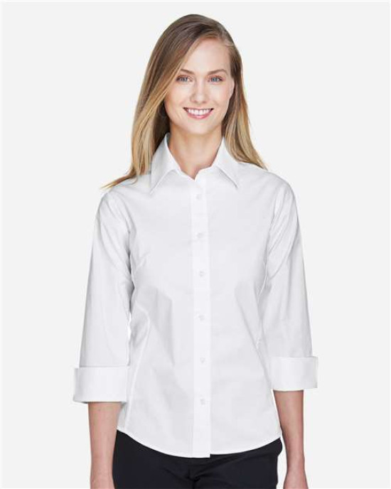 Women's Perfect Fit™ Three-Quarter Sleeve Stretch Poplin Dress Shirt